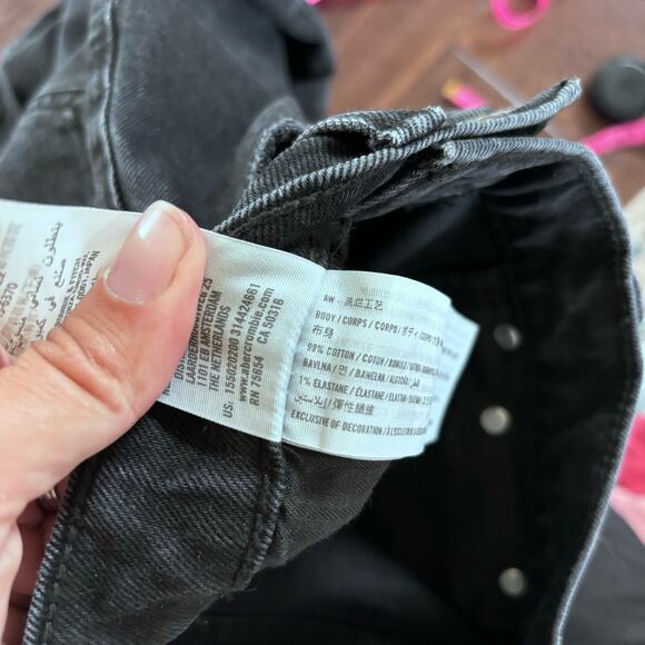 Abercrombie and Fitch 0 / 25 90s Straight Ultra High Rise Black Denim Jeans - Picture 2 of 13